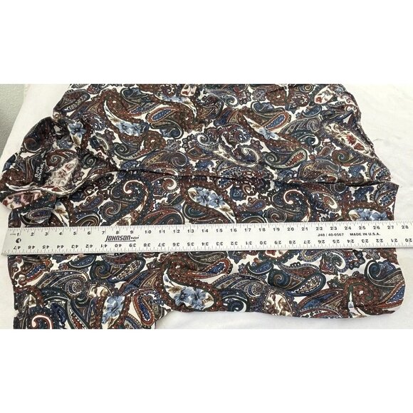 Bon Homme Mens Medium Paisley Print Short Sleeve Button Up Shirt Multicolor - Picture 5 of 5